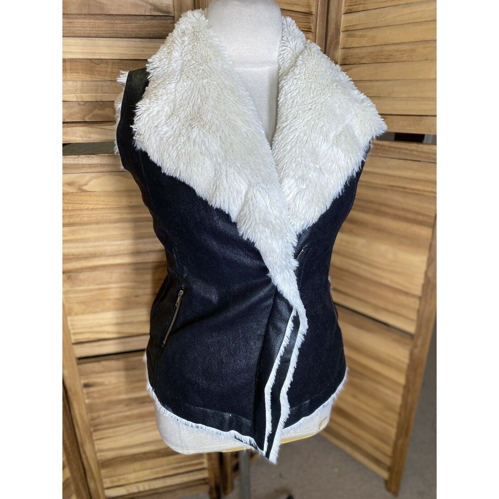 Freeway Asymmetric Faux Fur Lined Vest Sz L